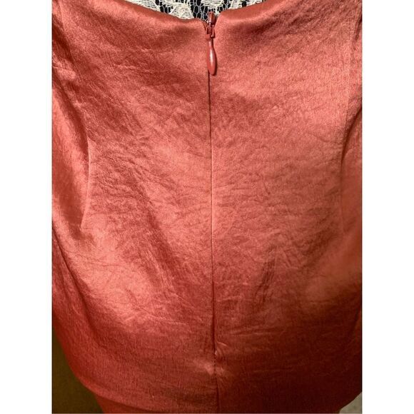 Nanushka Twist Front Satin Halter‎ Dress Peachy Copper Size M - Picture 11 of 12